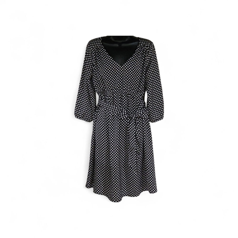 H&M Maternity Faux Wrap A-Line Dress Retro Parisian Classic Americana Casual M